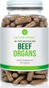 Antler Farms - 100% purs organes de boeuf néo-zélandais - coeur, foie, rein, 180 capsules, 400mg - herbe Fed, supplément traité à froid, pur et propre sans rBGH, sans remplissage ou additifs