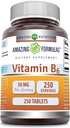 Formules étonnantes Vitamine B6 Pyridoxine 50mg 250 Comprimés Suppléments