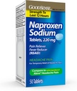 Comprimés de sodium de Naproxen GoodSense 220 Mg, Douleurs céphalées, Bleu, 50 Compte