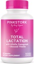 Pink Stork Supplément total d'allaitement pour l'approvisionnement en lait maternel, Fenugreek biologique et Alfalfa pour soutenir l'allaitement, le flux de lait et la production, essentiels postpartum - 60 capsules