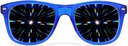 GloFX Ultimate Diffraction Verres - Bleu transparent - Effet Arc-en-ciel 3D Prism - Grande Edm, Festival, Concert, Feux d'artifice, Lumières de Noël, et Accessoire Rave - Cadres bleus transparents