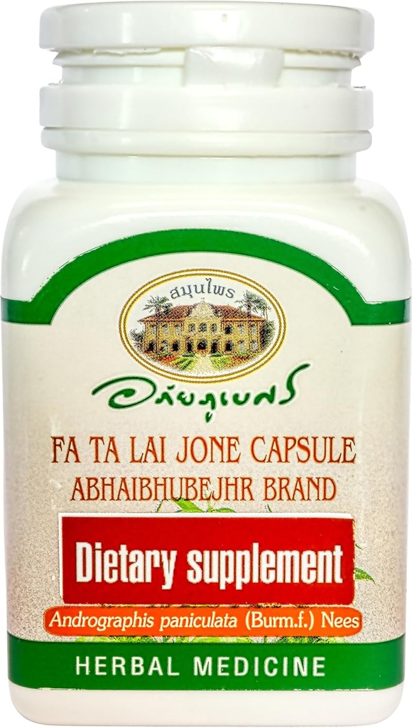 Andrographis Paniculata complément alimentaire à base de plantes, 60 capsules, FA Ta Lai Jone (Echinacée indienne, Chuan Xin Lian, Chiretta, Kalmegh). Importé de Thaïlande.