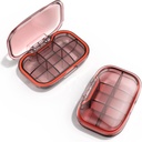 6 Compartiment Pill Box de voyage, Pill Organizer Huisture Proof Pill Case, Petite Pill Box pour la purse de poche, Daily Portable Medicine Vitamine Box, Fish Oil Box, Supplement Box (Orange)