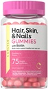 Carlyle Peau et ongles Vitamines 75 Gummies avec biotine et collagène Supplément Gummy pour les femmes