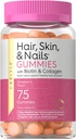 Carlyle Peau et ongles Vitamines 75 Gummies avec biotine et collagène Supplément Gummy pour les femmes