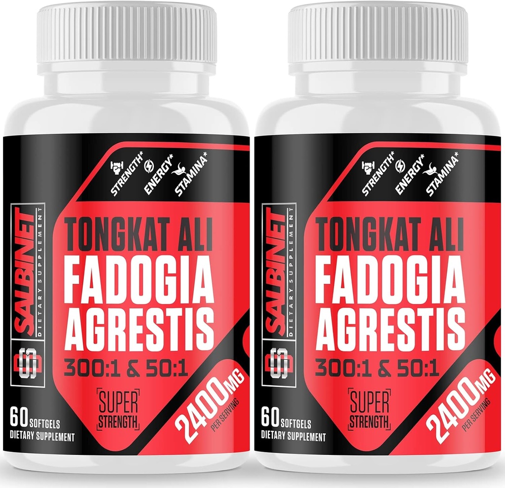 2400mg Fadogia Agrestis Tongkat Ali Suppléments - Tiers testés - 1400mg Fadogia Agrestis & 1000mg Tongkat Ali, Force maximale, Masse musculaire et performance sportive, 2 paquets