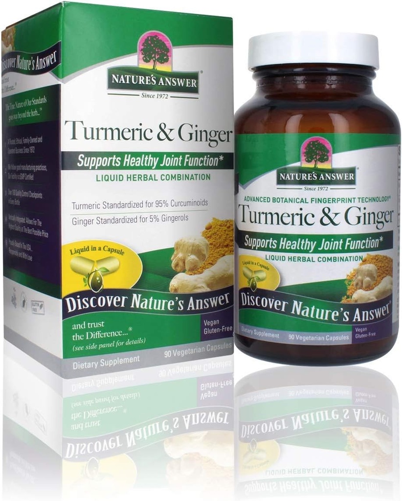 Réponse de la nature Turcuma et Ginger Capsules 90 Count