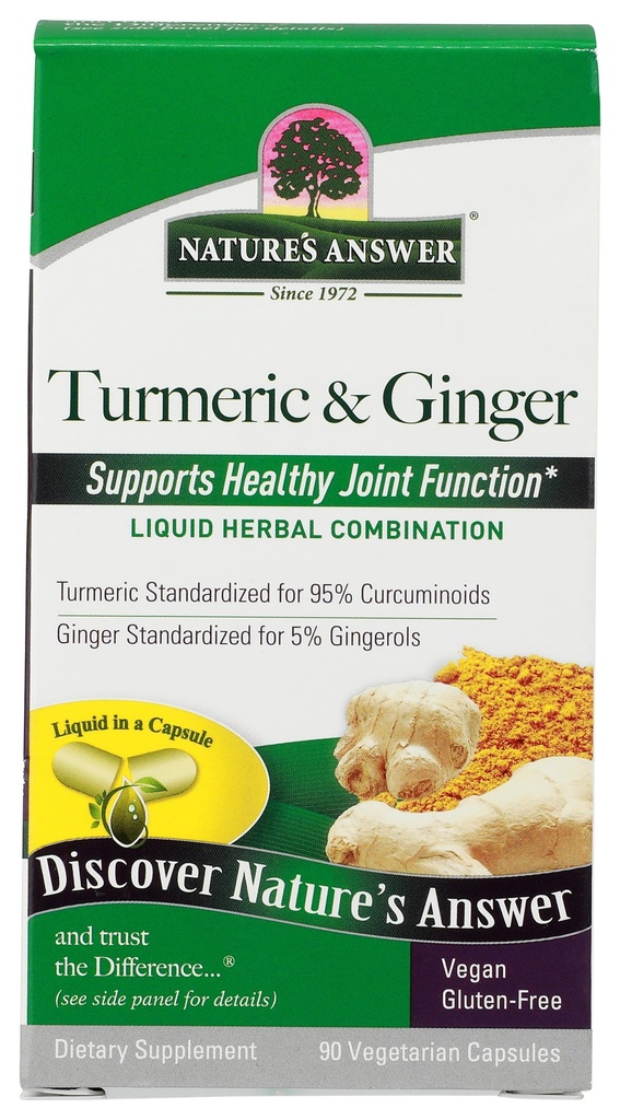 Réponse de la nature Turcuma et Ginger Capsules 90 Count