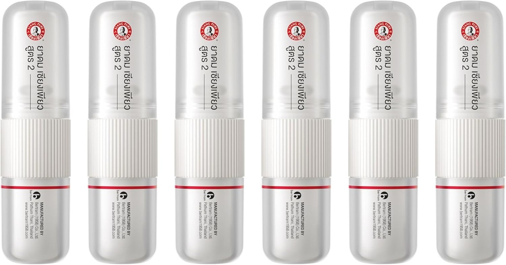 Siang Aromathérapie pure Inhalateur nasal - Refroidissement du menthol, de la menthe poivrée et de l'huile d'eucalyptus - Allergie, congestion et soulagement du sinus (6 paquets)