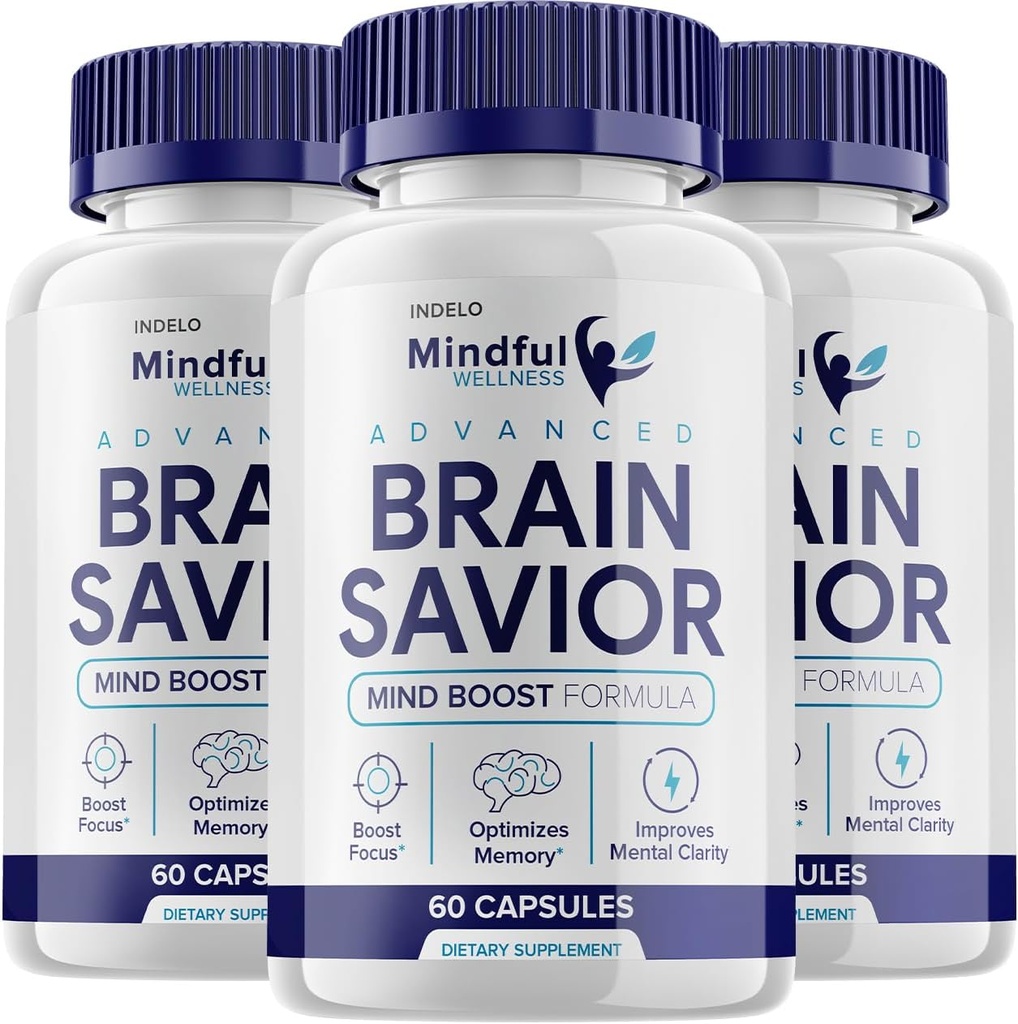 (3 Pack) Mindful Wellness Advanced Brain Savior Capsules Pills, Brain Savior Mind Boost Supplement for Cognition and Focus, Brain Savior Reviews, Mindful Wellness Brain Pill Supplement (180 Capsules)