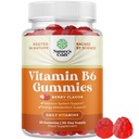 Potent Vitamine B6 Gummies pour les adultes - Potent Vitamine B Complex Suppléments pour les hommes et les femmes pour le système nerveux Support Mood & Système immunitaire - Pyridoxine végétalienne Chews pour l'énergie et le métabolisme - 30 Ct