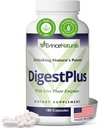 DigestPlus Enzymes digestifs - Enzymes à base de plantes pour le soutien de la digestion, aide à réduire le bloom et le gaz - Formule enzymatique pure pour l'absorption des nutriments - Supplément de digestion, 180 capsules