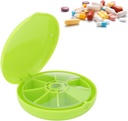 7 Jour Pills Conteneur, Sept Grilles Pills Box Organisateurs Rond 7 Compartiments Boîte de voyage pour la maison Pills Cas de médicaments Outil de rappel de semaine quotidienne (vert)