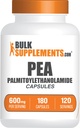 BulkSupplements.com Capsules de Palmitoyléthanolamide - Supplément de pois, Palmitoyléthanolamide 600mg pour le soutien immunitaire - Sans gluten, 1 Capsule par portion, 180 Capsules (paquet de 1)