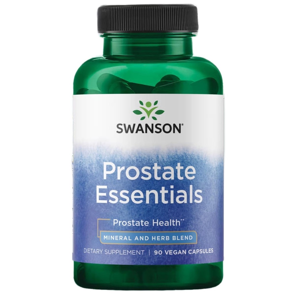 Swanson Prostate Essentials - Supplément minéral et à base de plantes Promouvoir le soutien à la santé de la prostate - Zinc et Saw Palmetto Formule aidant le flux urinaire et le contrôle de la vésicule -(90 Capsules de Veggie) 1 Pack