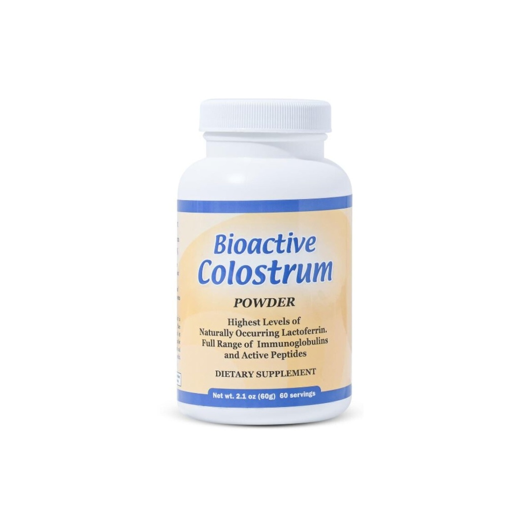 Bioactive Colostrum Well Sagesse 60g Supplément Bovin Poudre, Poudre de Colostrum de l'année riche en herbacées Supplément naturel de récupération d'Immune