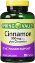 Spring Valley - Cinnamon 500mg Plus Chromium, Twin Pack, 2 Bottles of 180 Capsules