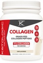 Poudre d'hydrolysate de colagène kétologique (non aromatisée) (1 LB) - 41 portions, 11 G de collagène par portion, 10 G de protéines par portion - peptides de collagène à gazon