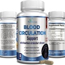 Supplément de circulation sanguine - avec Hawthorn, boucherie, châtaigne, arginine, diosmin, traitement des veines varices, support de circulation - 90 capsules