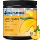 NUTRIENTS CLÉS Multivitamine Electrolytes Poudre Pas de sucre - Poudre d'électrolyte de pêche tropicale Mango - Endurance et supplément énergétique - Poudre d'hydratation - Pas de calories - 90 portions - Fabriqué aux États-Unis