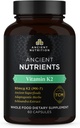 Vitamine K2, K2-90mcg K2, Herbes Adaptogènes, Enzyme activé, Soutient la fonction cardiovasculaire, Paléo & Keto Friendly, 60 Capsules