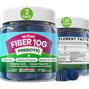 Gommies de fibre pour adultes, sans sucre 10g Supplément de fibre prébiotique avec enzymes digestives, probiotiques et 100mg de bêtaine pour la santé digestive et Gut et réglementer le mouvement de l'intestin, végétalien, sans gélatine, 120ct