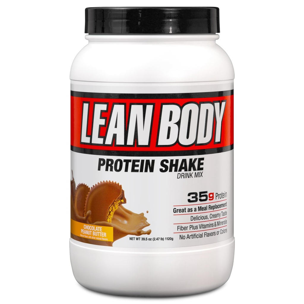 LABRADA Nutrition – Remplacement de repas à haute teneur en protéines, poudre de protéines de lactosérum pour la perte de poids et la croissance musculaire, beurre d'arachide au chocolat, 2,47LB L'emballage des tubes peut varier