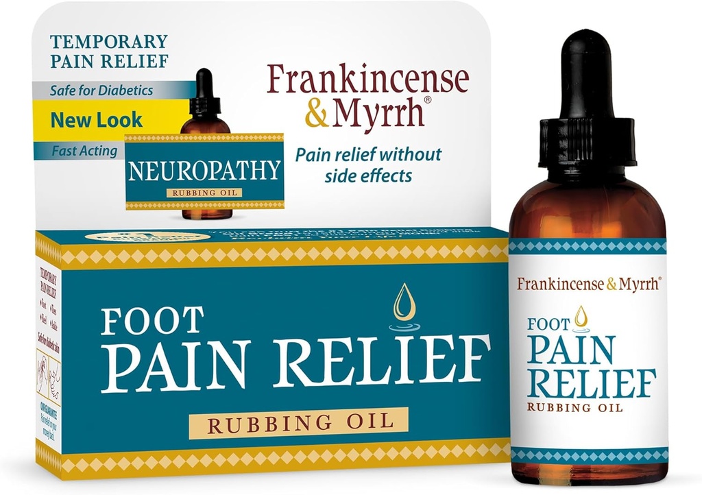 Frankincense & Myrrhe Apaisant Nerve Relief Rubbing Oil, Neuropathie Pain Relief for Hands & Feet - avec Menthol and Frankincense Essential Oils, 2 Fl. Oz. Résistance maximale pour pied