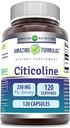 Formules étonnantes Citicoline 250 mg de gélules Supplément de gélules sans OGM Fabriqué aux États-Unis (120 Nombre)