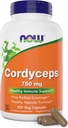 Nourritures Cordyceps 750mg 200 capsules de légumes - Champignon Mycélium Cordycep Sinensis biologique dans les capsules non organiques - végétalien, non-OGM