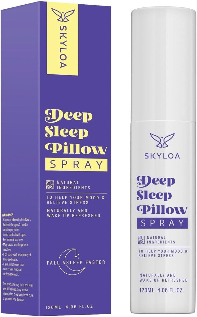 Spray d'oreiller de sommeil profond: aide au repos naturel avec lavande pour la relaxation 120ml, 4 fl oz