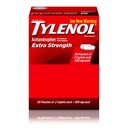Tylenol Caplets d'acétaminophène extra-résistance, 500 mg, réducteur de douleur et de fièvre pour les maux de tête, les maux de dos, les dents, les crampes menstruelles et la douleur, emballage voyage-friendly, 2-Caplet Pouches, 50 Compte