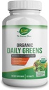 Organic Daily Greens with Organic Fruits & Veggies – USDA Certified, Non-GMO, Vegan – Superfoods On-The-Go Tablets for Immune Support, Antioxidants & Energy