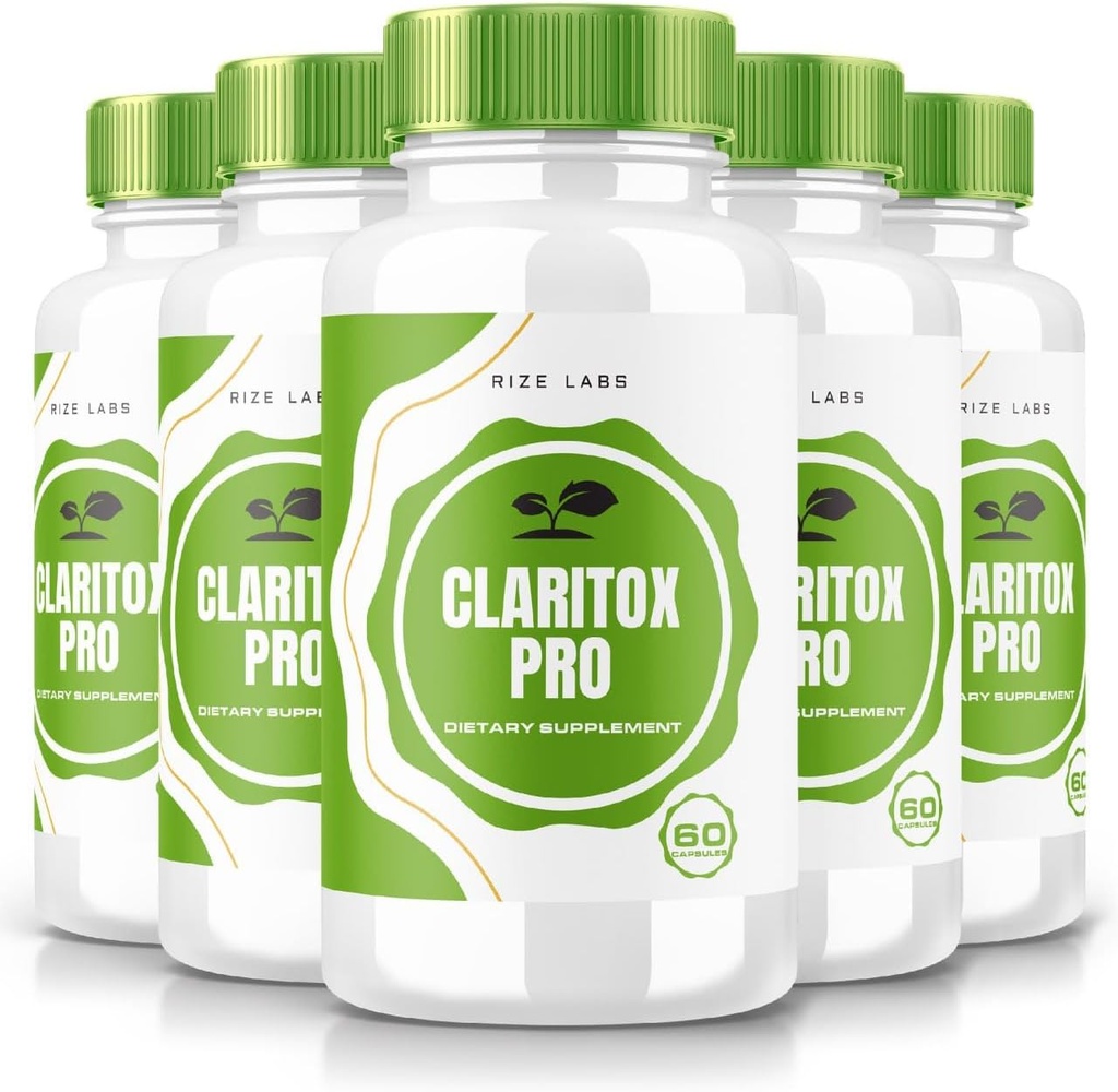 rize labs - Claritox Pro Supplement Pills for Vertigo, Advanced Formula with All Natural Ingredients (300 Capsules) (Pack of 5)