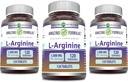 Formules étonnantes Supplément L-Arginine $ 1000 Mg par portion $ Comprimés $ Supplément Amino Acid pour les femmes et les hommes $ Non-GMO $ Sans gluten $ Fabriqué aux États-Unis (120 Comte $ 3 Pack)