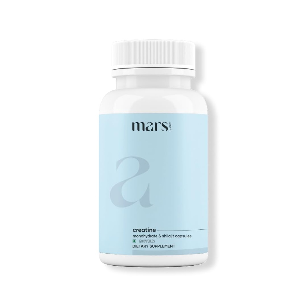 mars par GHC Micronized Creatine Monohydrate Caps avec Shilajit & Ashwagandha (120N)