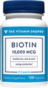 La Vitamine Shoppe Biotin 1000MCG, Soutien au métabolisme des nutriments pour les cheveux vifs sains, la peau saine et les ongles forts, production d'énergie (120 capsules)