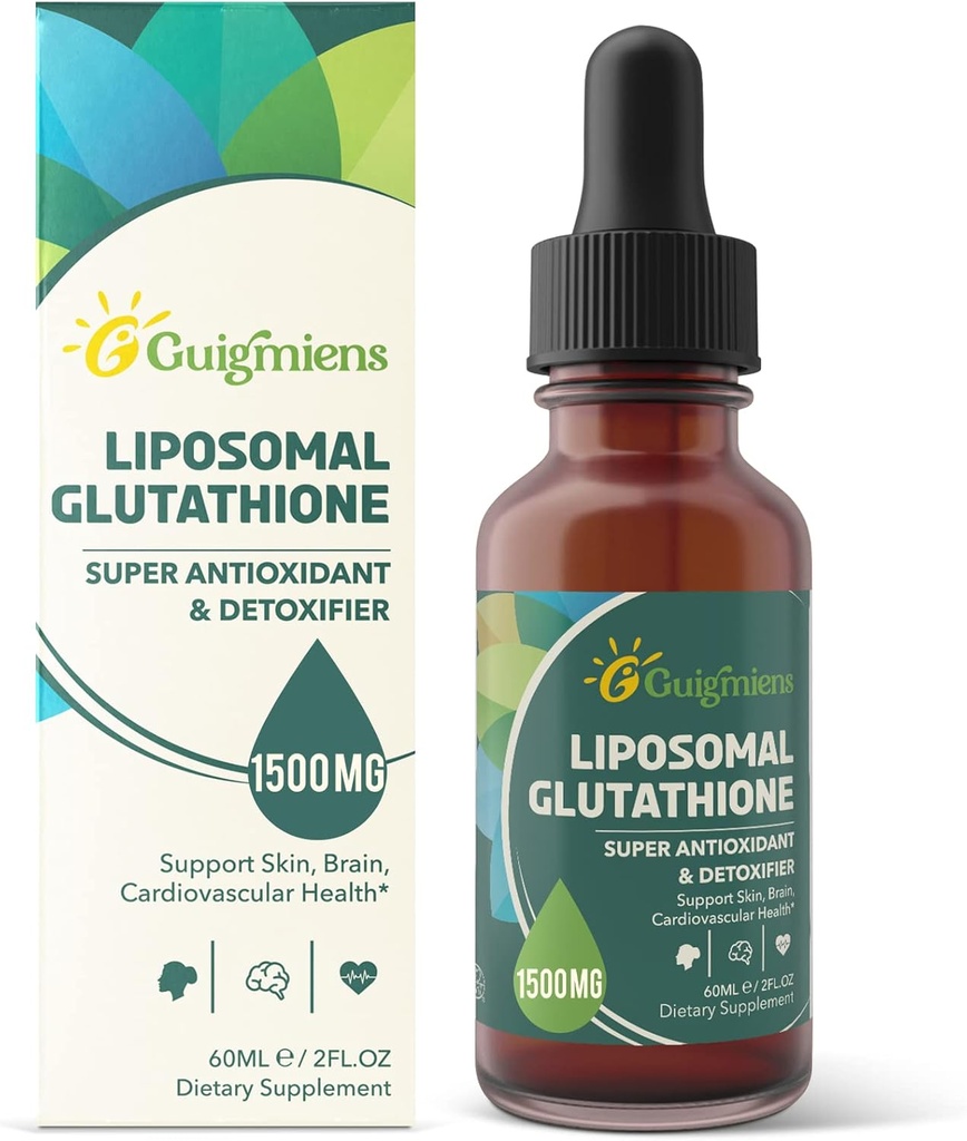Liposomal Glutathione 1500 MG, Superior Absorption, Liquid Glutathione Supplement, Powerful Antioxidant, Liver Detox, Immune Enhancer, Soy-Free, Non-GMO, Vegan & Gluten Free, 2.02 fl.oz