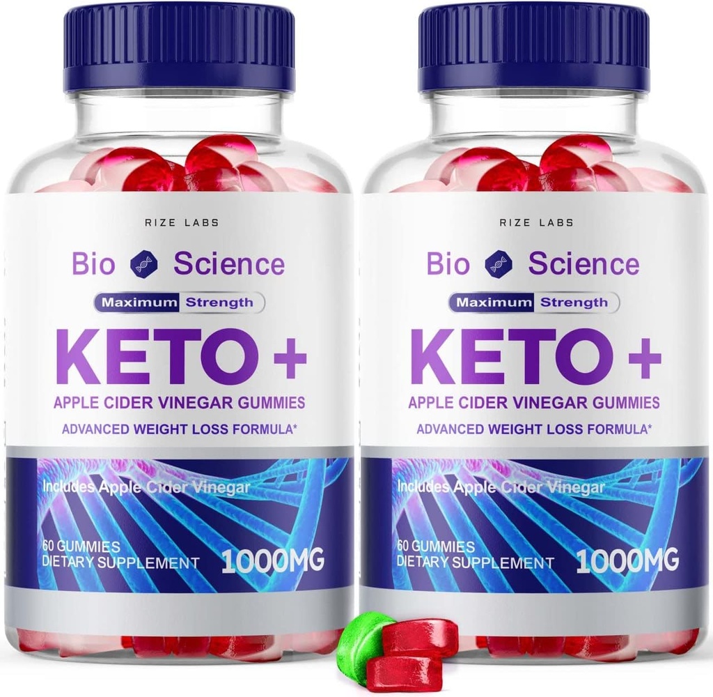 laboratoire de taille - Bio Science Keto Plus Gummies pour la perte de poids, la force supplémentaire, la formule avancée comprend les Gummies de vinaigre de cidre d'Apple (120 Gummies) (paquet de 2)