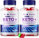 laboratoire de taille - Bio Science Keto Plus Gummies pour la perte de poids, la force supplémentaire, la formule avancée comprend les Gummies de vinaigre de cidre d'Apple (120 Gummies) (paquet de 2)