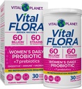 Vital Planet - Vital Flora Probiotics pour les femmes 60 Million CFU, différentes souches, la plate-forme quotidienne probiotique stable avec les prébiotiques organiques, pour le soutien vaginal, immunitaire et la santé digestive 30 capsules