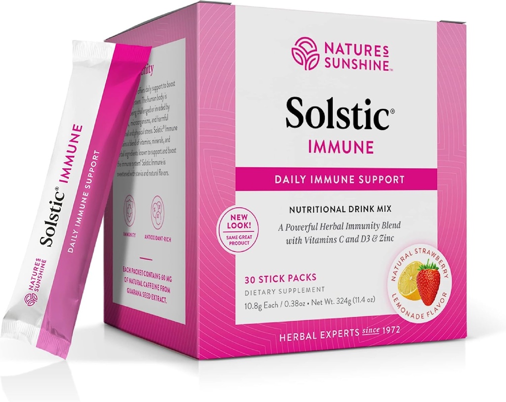 Nature's Sunshine Immune Solstique, 30 Packs.Conserve et stimule le système immunitaire et contient des vitamines et des baies riches en antioxydants