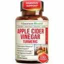 Vinaigre de cidre de pomme biologique avec supplément curcumin curcumin curcuma et gingembre pour la santé digestive, le métabolisme, l'énergie et le soutien des articulations - Capsules de vinaigre de cidre de pomme et curcuma biologique.
