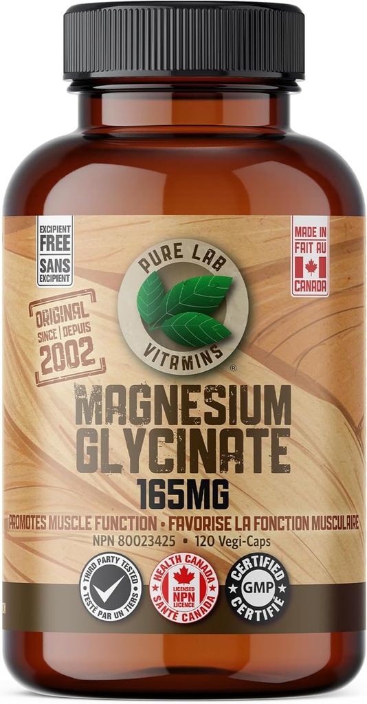 Magnesium Supplement Capsules, 120 Count, 165mg capusles, 495mg per serving, Gluten Free, Made in Canada