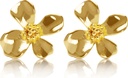 14K Or plaqué 925 argent sterling fleur boucles d'oreilles Lily Stud