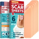 Feuilles de cicatrices en silicone de qualité médicale - 6pk (5,7=x1,6=) - Différence visible sur les marqueurs chirurgicaux et kéloïdes - Bandes de cicatrices en silicone de section C réutilisables - Bandes faciles à utiliser