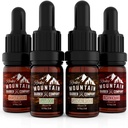Rocky Mountain Barber Company Beard Oil Sample Size Pack - 4 Variétés uniques d'huile de barbe (0,17 oz chacune) - Cedarwood, Sandalwood, Bamboo & Unscented – Contient des huiles essentielles