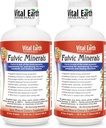 Minéraux de la Terre Vitalité Minéraux Fulvic Liquide – Supplément acide Fulvic avec 70 minéraux traces, électrolytes pour l'énergie et la vitalité, 32 Oz Ea + 1 Oz Cup
