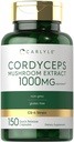 Carlyle Cordyceps Mushroom Capsules 1000mg de 150 Nombre CS-4 Extrait de Mushroom de souche