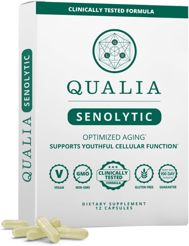 QUALIA SCIENCES DE VIE Supplément sénolytique, Fisetin, Quercetin, Piperlongumin et plus, Supplément de vieillissement - soutient la réparation et le rajeunissement optimales des cellules, éliminent naturellement les cellules zombies, 1 mois d'approvisionnement